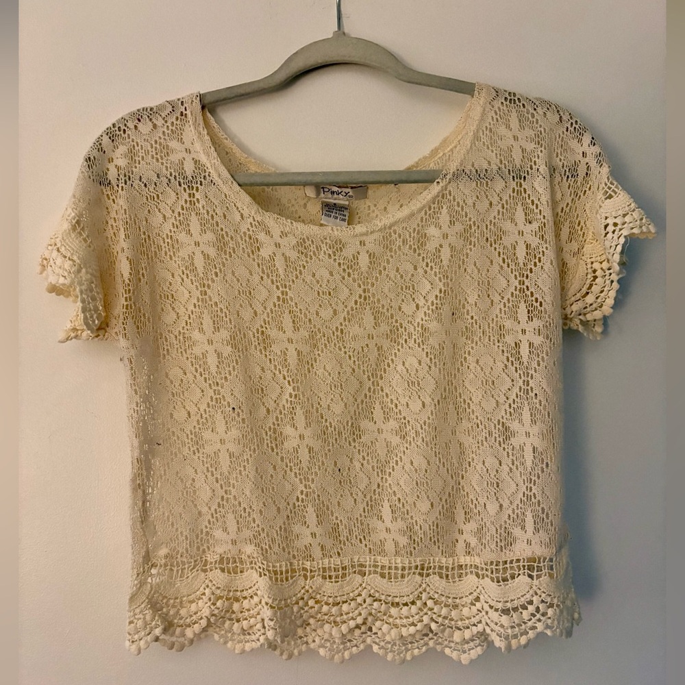 Cream Lace Top